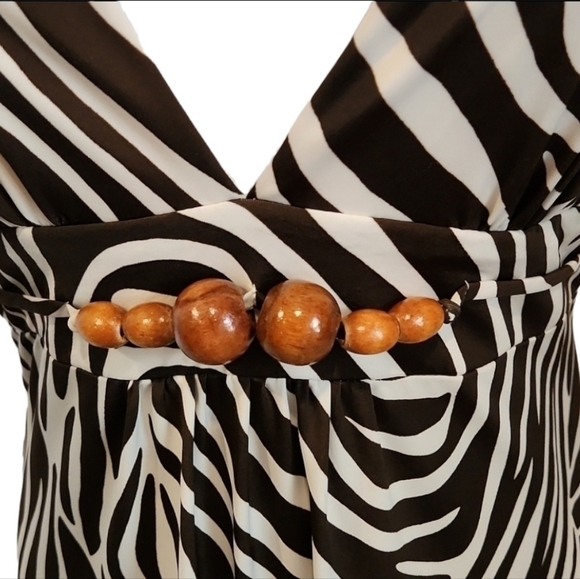 ruby Rox Zebra Print Halter Maxi Dress - Picture 5 of 6